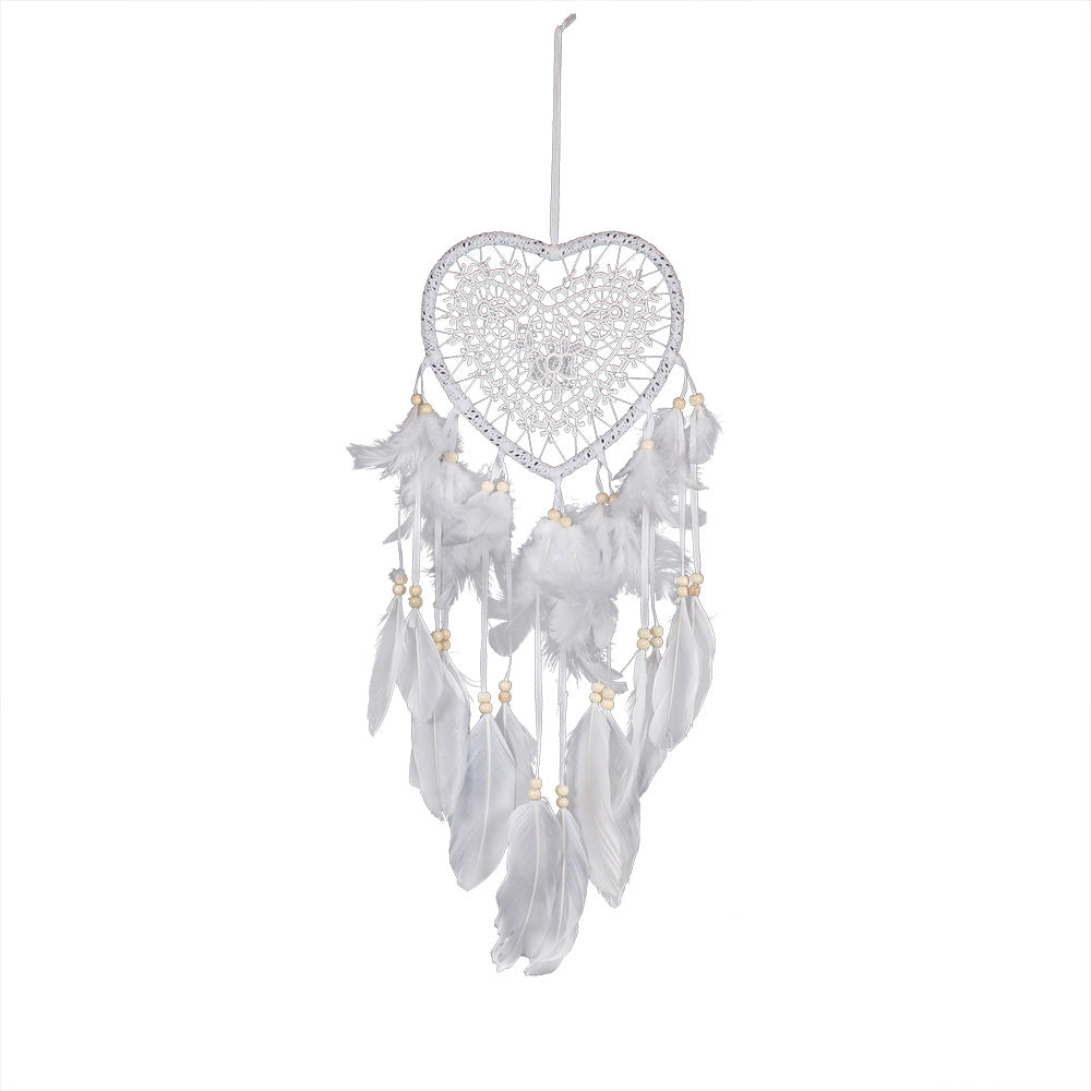Venta al por mayor Atrapasueños De Plumas De Corazón Hueco De Navidad